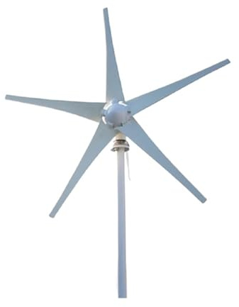 Aerogenerador Pequeña turbina de viento 12/24V con 5 turbinas baja velocidad del la pala 2m/s que comienzan(12V)