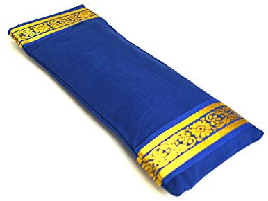 Yoga United 100% Cotton. Lavender and Linseed Eye Pillow for Yoga, Relaxation, Meditation, Travel and Gift or Tired Eyes, and Headaches - dark blue