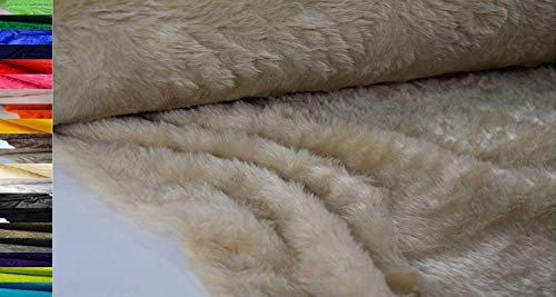 StoffBook Piel DE Peluche LANUDO DE Pelo Corto Suave, Camello D107