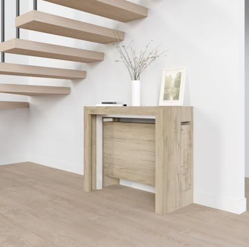 VE.CA - Tavolo Allungabile Mercurio, Made in Italy - Console Allungabile con Porta Prolunghe fino a 3 Metri, 14 Posti Quercia Sherwood - Moderno Dasterno, Sala da Pranzo (14 Posti, Quercia Sherwood)