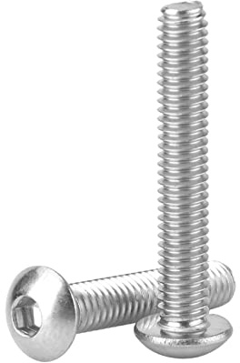 Innensechskant Linsenkopfschrauben Set M4, 304 Edelstahl, 210 Stück mit Muttern, 8 Verschiedene Längen 6-30mm, Maschinenbefestigung