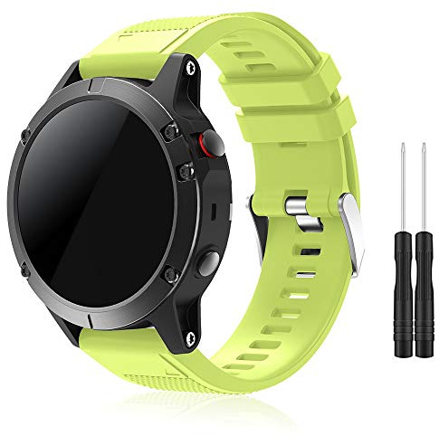 TOPsic Fenix 5 Cinturino, Braccialetto Morbido di Ricambio in Silicone per Fenix 5 / forerunner 935 Smart Watch (NON per Fenix 5X o 5S) (Green)