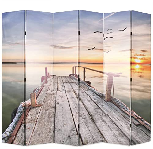 vidaXL Raumteiler klappbar 228 x 170 cm See mit Steg