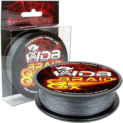 Angel-Berger Wild Devil Baits 8 Braid geflochtene Angelschnur Verschiedene Varianten (Grey 150m, 0,10mm)