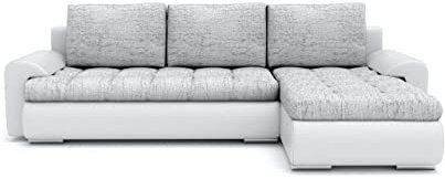 Sofini Ecksofa Tokio VI mit Schlaffunktion! Best Ecksofa! Wohnlandschaft mit Bettkasten! (Lawa 9+ Soft 17 Rechts)