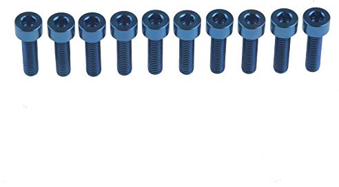 Yaruijia Titan-Schrauben, M5 x 18 mm, Inbusschrauben für Fahrradbremse, 10 Stück (M5 x 18 mm, blau)