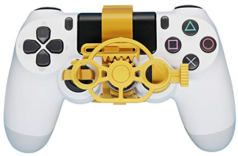 SHEAWA Manette mini volant de jeu, pièce de rechange pour Sony PS4, Accessoire de jeux de course (Métal doré)