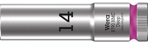 Wera 05004554001 8790 HMC Deep Steckschlüsseleinsatz 1/2, Pink, 14.0 mm
