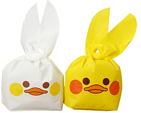 Geschenktüten Set - Ente Biscuit Tüte, Candy Bag, Hothotgirl 50pcs Schön hasenohren tüten süßigkeiten Kekse und Geschenke, geschenktüten/tüten kindergeburtstag mitgebsel (Weiß,14*23CM(5.51*9.1Inch))