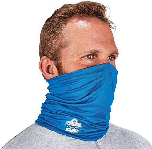 Ergodyne Chill-Its 6487 Cooling Neck Gaiter, Multiple Ways to Wear Headband or Face Mask,Blue