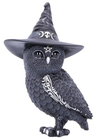 Nemesis Now - Owlocen Figurine de Chouette Occulte– Cadeau pour Fan et Passionné – Qualité Supérieure – Noir – 13,5 CM - Fabriqué en Résine - sous Licence Officiel