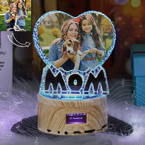 Brocade Creek Cadeau pour ma belle maman en Forme de cœur avec boîte à Musique rotative Bluetooth, Joli Cadeau pour Maman de Fille Saint Noël fête des mères Anniversaire