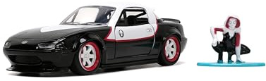 Jada Marvel Avengers 1:32 1990 Mazda Miata Die-Cast Car & 1.65 Ghost Spider, Toys for Kids and Adults