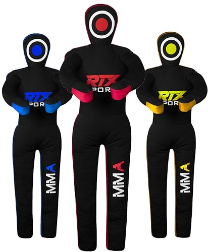 RTX MMA Judo Grappling Dummy – boxningssäck för brasiliansk BJJ Jiu Jitsu position brottning BJJ Dummy för kampsport träning kanvas ofylld (röd – 59)
