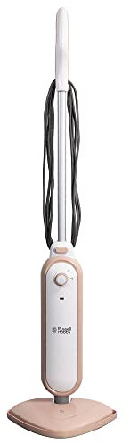 Russell Hobbs Upright Steam Mop, 1.4kW Power, 380ml Water Tank, 30-Second Heat-up, 15-Minute Run-Time, Sealed Hard Floors, Tiles, Vinyl Flooring, Carpets, Rugs in Blush Pink, RHSM1001BP-G