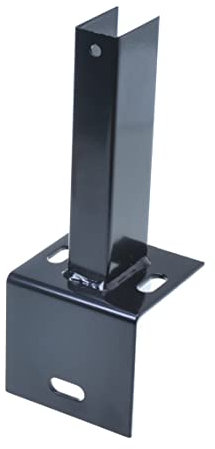 Aqbau® Pfostenträger für Zaunpfosten auf L-Randsteinen, Pulverbeschichtet für Pfosten 60 x 40 mm - Montagezubehör für Gartenzaun, Sichtschutzwand, Metallpfosten - Pulverbeschichtet (Schwarz)