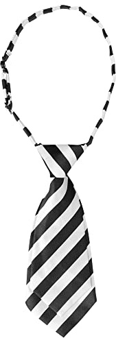 Elerevyo Cute Uniform Tie, Pretied Knot, Colorful Striped Short Ties for Women School Casual One Size Black White Chunky