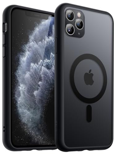 JETech Magnetic Case for iPhone 11 Pro 5.8-Inch Compatible with MagSafe, Translucent Matte Back Slim Shockproof Phone Cover (Black)