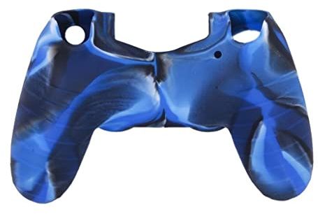 Tiuimk PS4 Camouflage Silikon Hülle Ocean Blue Anti-Rutsch Staub und Kratzer Schutz