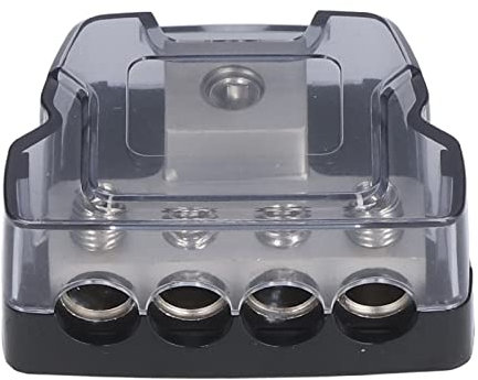 Bloc de Distribution D'énergie à 4 Voies avec Porte-fusible D'ampli, Répartiteur de Masse pour Amplificateur Audio de Voiture, Protégez le Système Audio de Votre Véhicule