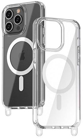 beadstars durchsichtige Handyhülle mit abnehmbaren Ösen für Handyketten kurz oder lang mit Rundumschutz, transparent, Stoßfest, kompatibel mit iPhone MagSafe 15, 14, 13 (iPhone 14 Pro)