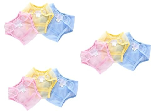 minkissy 3er-sets Mehrwegwindeln Mesh-stoffwindelüberzug Atmungsaktive Baby-trainingshosen Waschbare Pipi-übungshosen Kleinkinder Gelb Größe 80 3 Stück * 3