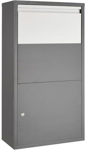 tectake® Cassetta per Pacchi, Cassetta della Posta Preassemblata, Apertura Cassetta Postale per Esterni con Blocco Antifurto, Serratura Cilindrica con Due Chiavi, Cassetta Lettere 44 x 22 x 82 cm