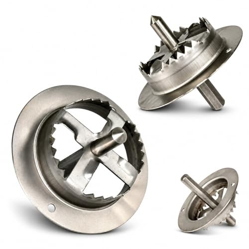 Premium Styroporfräser Ø 65 mm Edelstahl WDVS Fräser für Dämmstoffdübel Styroporschneider Fräswerkzeug für Fassadendämmung Wärmedämmung ETICS Sechskant Schaft