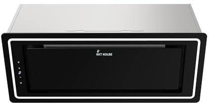 Hotte aspirante cuisine 72 cm | Hotte Îlot | acier inoxydable | verre noir | arrête automatiquement | LB720