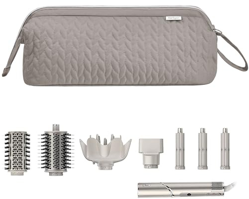 KarSyon Shark Flex Style Case for Airwrap Hair Dryer Brush Revlon Hair Tools Travel Bag Carrying Case Flat Curling Iron Organizer (Camel)