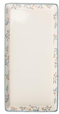 Tranquillo Badablage rechteckig Badtablett handbedruckte Keramik Romantic, 23x12x2,5 cm