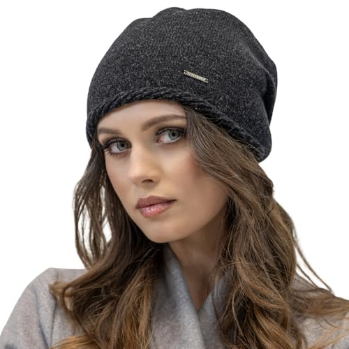 VIVISENCE Damen Beanie Mütze Winter Aus Warmem Wollgarn Klassische Herbst Wintermütze Gemütlich Mit Innenfutter Perfekter Passform Extra Komfort Modell 7087