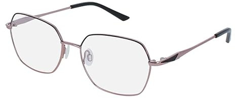 ELLE Brille mit Sehstärke für Damen optional mit Sonnenbrillentönung oder Blaulichtfilter, Sechseckig, gefertigt aus Metall (inklusive Brillenetui)