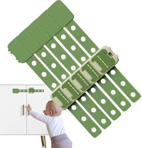 Kindersicherungen Für Schränke Und Schubladen 5-Teilige Süße Cartoon-Design | Längenverstellbare Kinderschrankschlösser Für Herd, Kühlschrank, Gefrierschrank,
