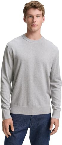 TOM TAILOR 1042509 Pull-Over, 15398-Light Stone Grey Melange, XL Homme