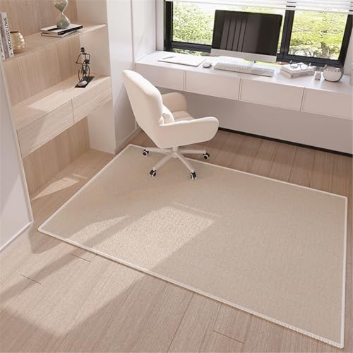 Odot Bodenschutzmatte Bürostuhl Beige Bürostuhl Unterlage Schreibtischstuhl Unterlage Kratzfest rutschfest Bodenschutzmatte Gaming Teppich für Hartböden Büro - Modern Stil (Beige,80x120cm)