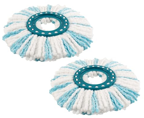 2 Pezzi Testine di Ricambio Mocio Compatibile Con Leifheit Clean Twist Disc Mop Ergo Mocio di Ricambio in Microfibra Assorbente Adatti a Tutti i Tipi di Pavimento