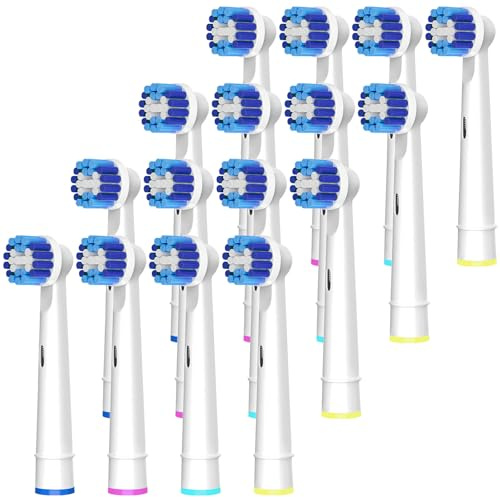 Testine di ricambio compatibili con Oral-B, 16 testine di ricambio professionali per spazzolino elettrico Oral B, testine di ricambio Pro100/1000/1500/4000/5000/7000/8000/9600, ecc.
