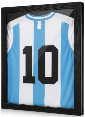 Cabilock Scatola per uniforme sportiva in legno con frontale trasparente per baseball, calcio, basket, espositore da parete per collezione di camicie e cimeli