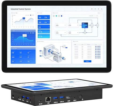 Mini Computer PC-HEIGAOLAPC Touchscreen Mini Tablet Computer Win 11 Pro, 10,1 Zoll, N5100, 8GB RAM, 128GB ROM, 5000mAh Akku, Dualer 4K Bildschirmanzeige, HDMI 2,0, Type-C3,1, 4xUSB3,0, RJ45 Lan, Rs232