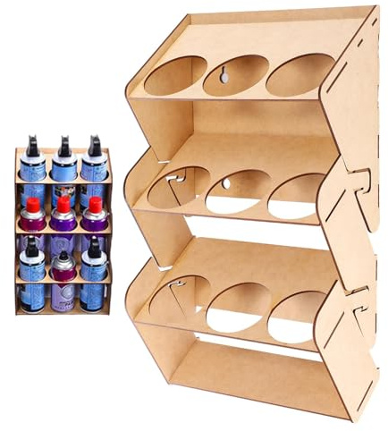 Mihauuke Soporte Para Botes De Pintura En Spray - Organizador De Latas De Aerosol De Madera | Organizador De 3 Niveles Para Taller Y Manualidades Pintura Grafiti Modelismo
