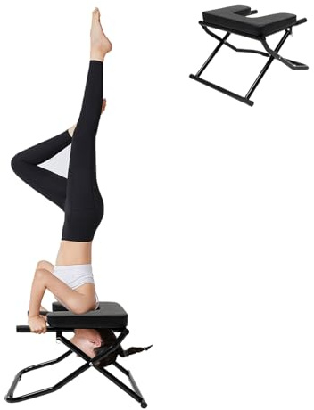 JAYEUW Yoga Headstand Bench Yoga Inversion Chair Bench Ideal for Home Workout, Fitness and Gym (Black)