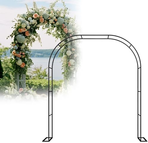 Arche de jardin en métal pour plantes grimpantes et vignes – Pergola d'extérieur treillis avec base facile à assembler 2,2 m/2,3 m de hauteur – Parfait pour la décoration et le soutien du jardin