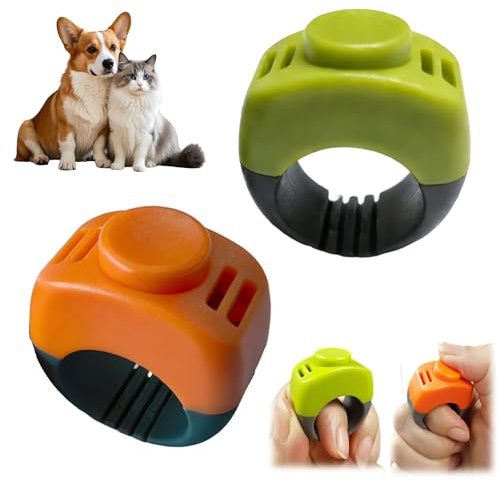 Yuwnd 2 Stück Klicker Hund, Clicker Hund und Klicker Katze Set, Effektives Hundetraining Zubehör für Verhaltenskorrektur, Kompakte Fingerring-Design mit 2,1 cm Durchmesser