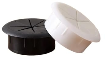 2 passacavi da scrivania, per cavi e mobili da ufficio, passacavi che passano per otto petali (nero, 60 mm)