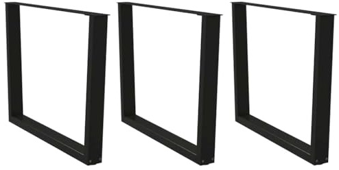 Frdhee Lot de 3 pieds de canapé en forme de V pour armoire, table à manger, noir, 100 x (72-73,3) cm, en acier, pour armoire, canapé, bureau, étagère, armoire de salle de bain
