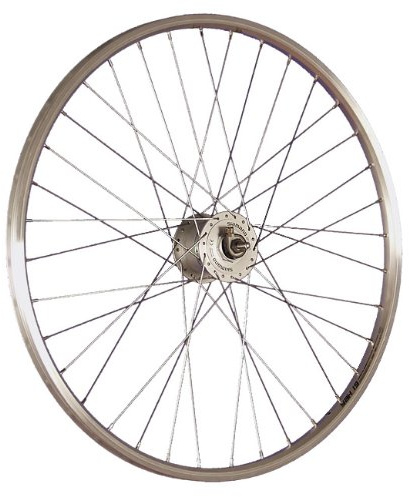 Rueda Delantera de 26 Pulgadas Schürmann Yak19 / Dinamo de buje Shimano DH-C3000 - Plateada