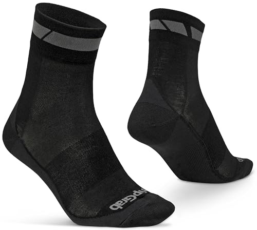 GripGrab merino ull vanliga skurna cykelstrumpor enkel och flera pack Svart S