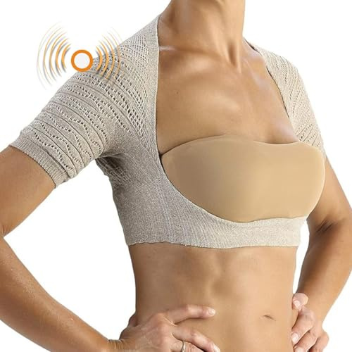 Gerader Rücken Geradehalter Elektromagnetische Therapie - Haltungskorrektur Rücken Damen, Herren, Schultergurt Haltungskorrektur, Nackenschmerzen, Medizinischer Selbstbehalt, Made in Italy, Beige, L