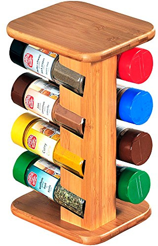 Kesper Carrusel para Especias, 8 tarros de bambú, marrón, 40 x 30 x 20 cm, 9 Unidades